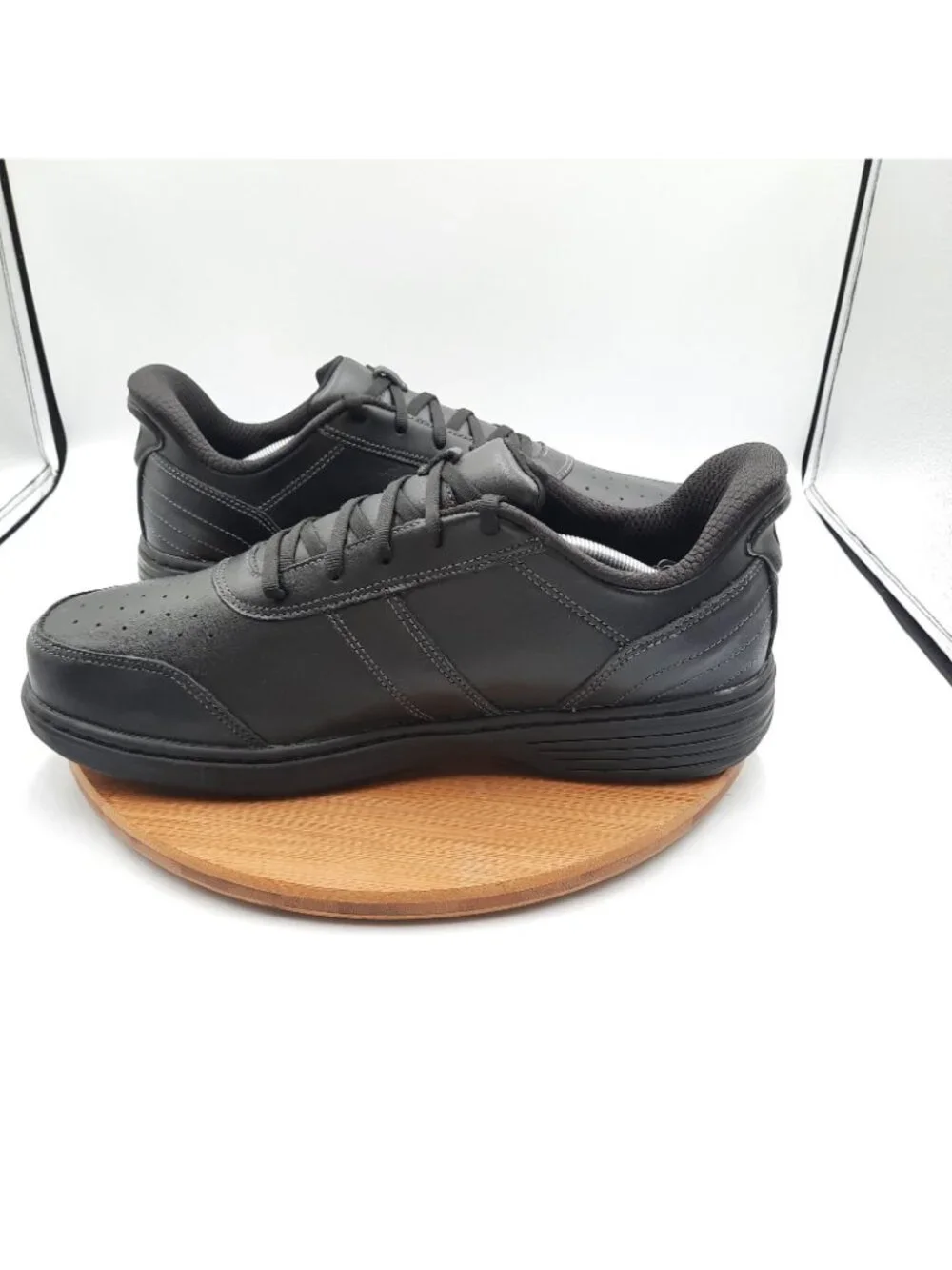 Orthofeet Pierre Mens Size 12 2E Wide Shoes Black Leather Hands Free Sneakers